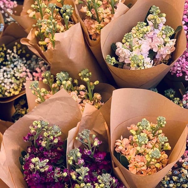 Μπουκέτο με μοσχομυριστές βιολέτες