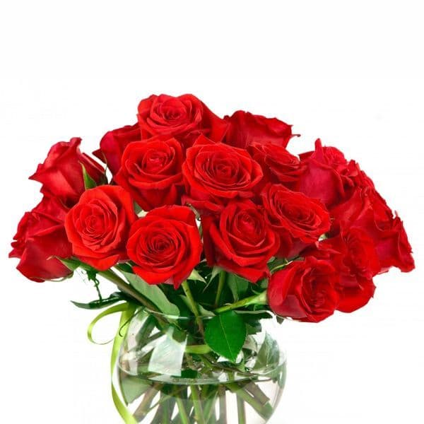 12 Red roses in a vase / 12 Κόκκινα τριαντάφυλλα μέσα σε γυαλα
