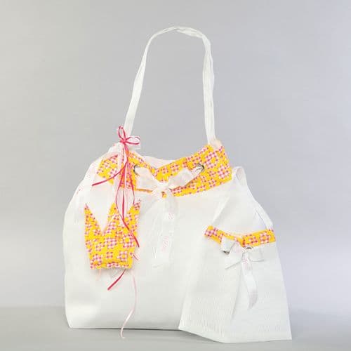 Christening bag from pleated taffeta with crown / Τσάντα βάπτισης απο πλισέ ταφτά με κορώνα