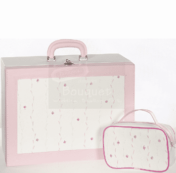 Christening box flowers / Τσάντα βάπτισης βαλίτσα λουλουδάκια