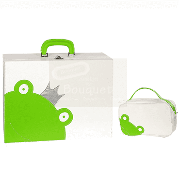 Christening box green frog / τσάντα βάπτισης βαλίτσα βάτραχος
