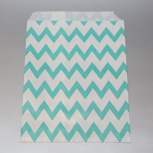 Dark mint Chevron Party bitty bags Set of 25/ Σκούρο mint ζικζακ χαρτινα σακουλακια Σετ των 25