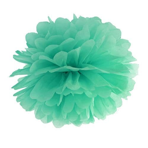 Dark Mint Paper Pom Pom 35cm - Σκουρο Μιντ Χαρτινο Πομ Πομ 35εκ.