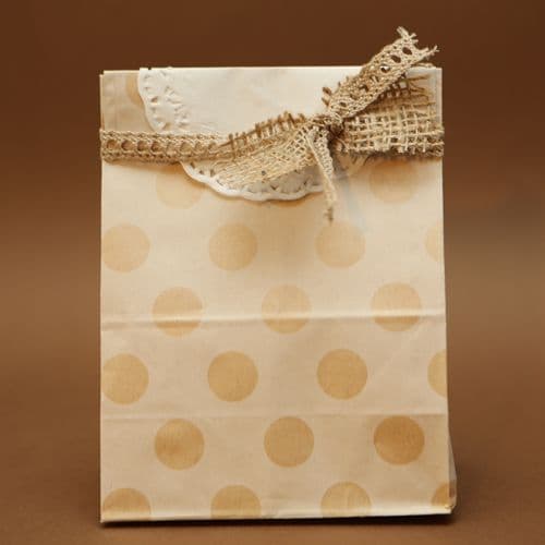 Dots paper bag favour / Μπομπονιέρα χάρτινο πουα σακουλάκι