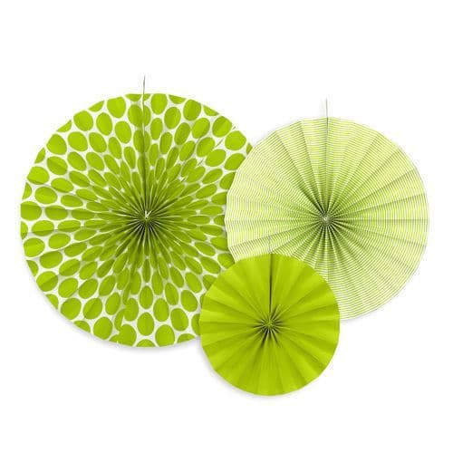Green Paper Rosettes Set of 3 - Πρασινες Χαρτινες ροζετες Σετ των 3