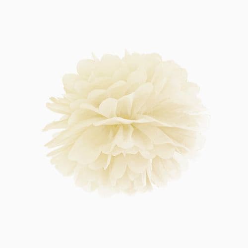 Ivory Paper Pom Pom 25cm - Εκρου Χαρτινο Πομ Πομ 25εκ.