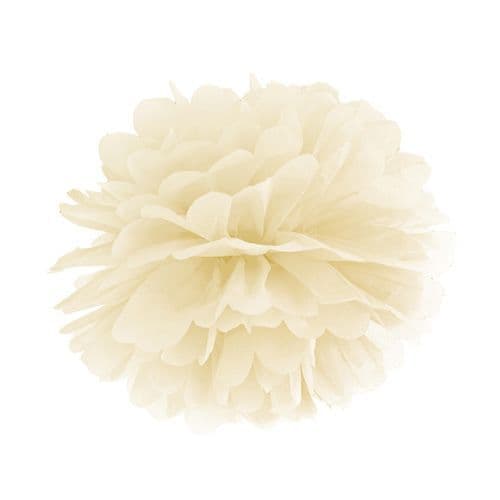 Ivory Paper Pom Pom 35cm - Εκρου Χαρτινο Πομ Πομ 35εκ.