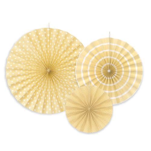 Ivory Paper Rosettes Set of 3 - Εκρου Χαρτινες ροζετες Σετ των 3