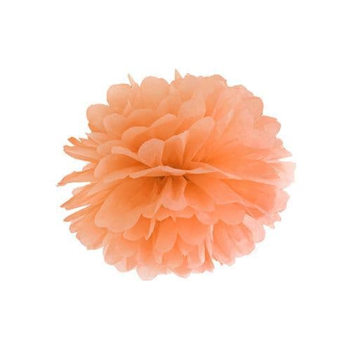 Light Orange Paper Pom Pom 25cm - Ανοιχτο Πορτοκαλι Χαρτινο Πομ Πομ 25εκ.