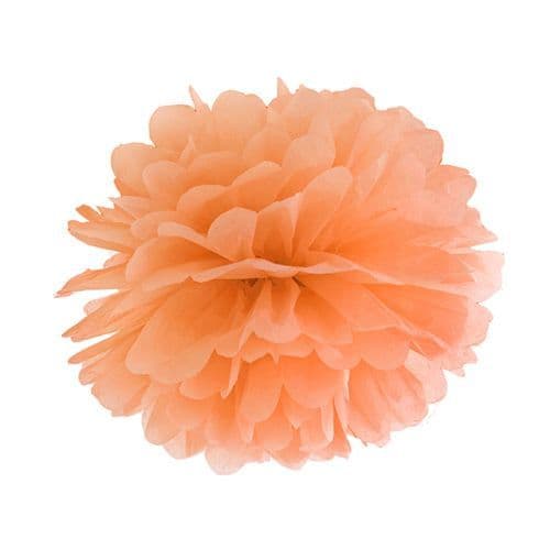 Light Orange Paper Pom Pom 35cm - Ανοιχτο Πορτοκαλι Χαρτινο Πομ Πομ 35εκ.