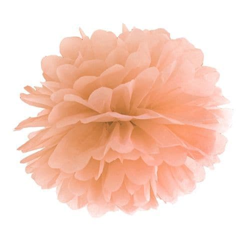 Light Peach Paper Pom Pom 35cm - Ανοιχτο Ροδακινι Χαρτινο Πομ Πομ 35εκ.