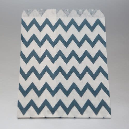 Navy blue Chevron Party bitty bags Set of 25/ Μπλέ ζικζακ χαρτινα σακουλακια Σετ των 25