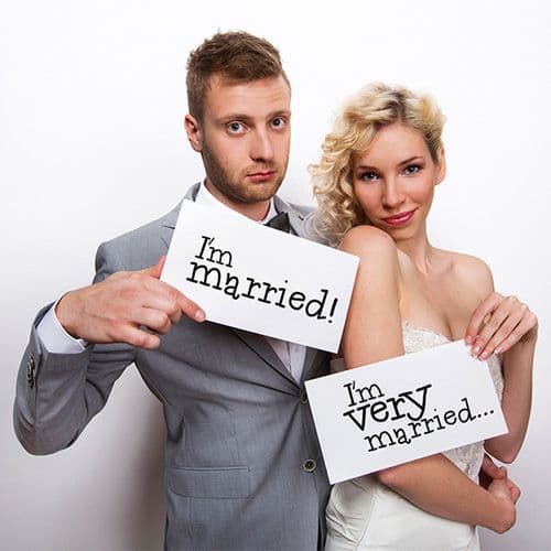 Photo Booth Props - Καρτες για το photobooth I'm married/I'm very married