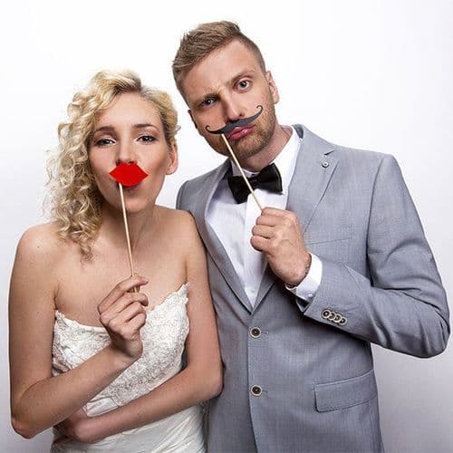 Photo Booth Props -RED LIPS ΣΕΤ/6