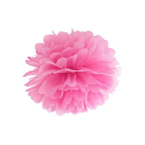 Pink Paper Pom Pom 25cm - Ροζ Χαρτινο Πομ Πομ 25εκ.