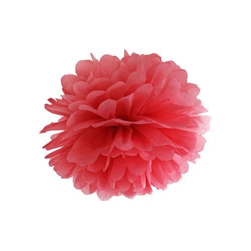 Red Paper Pom Pom 25cm - Κοκκινο Χαρτινο Πομ Πομ 25εκ.