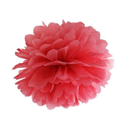 Red Paper Pom Pom 35cm - Κοκκινο Χαρτινο Πομ Πομ 35εκ.