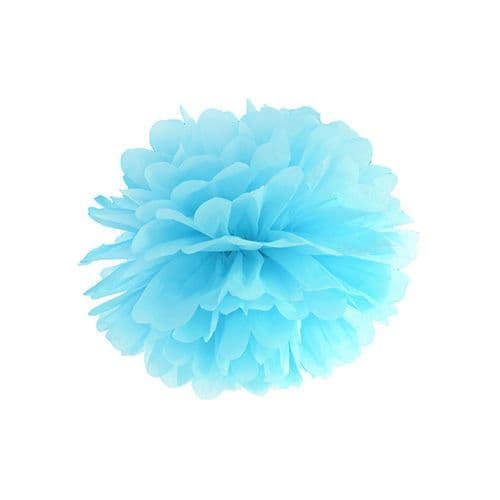 Sky Blue Paper Pom Pom 25cm - Σιελ Χαρτινο Πομ Πομ 25εκ.
