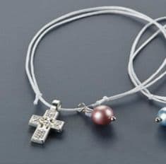 Witness pins bracelets with a pearl 50pcs / Μαρτυρικά βραχιολάκια με ροζ πέρλα 50τμχ
