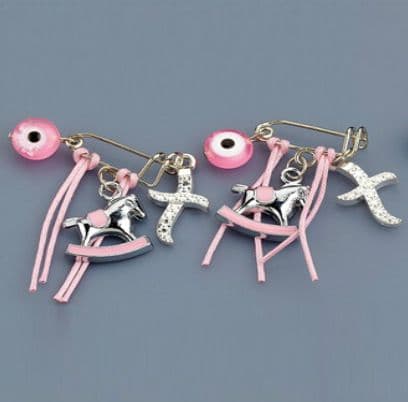 Witness pins carousel 50pcs / Μαρτυρικά καρουζέλ - ροζ 50τμχ