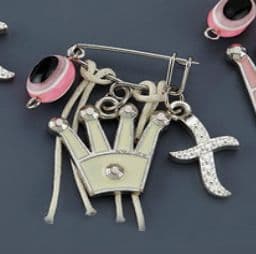 Witness pins with a cross and a cream crown 50pcs / Μαρτυρικά με σταυρό και κορώνα 50τμχ