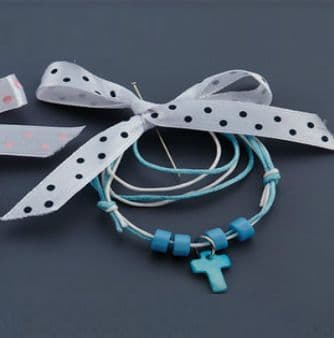 Witness pins with dotted ribbon 50pcs / Μαρτυρικά με πουά κορδέλα - Γαλάζιο 50τμχ