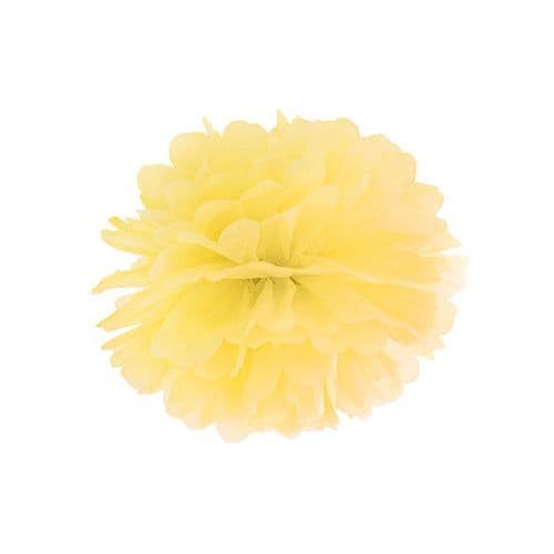 Yellow Paper Pom Pom 25cm - Κιτρινο Χαρτινο Πομ Πομ 25εκ.