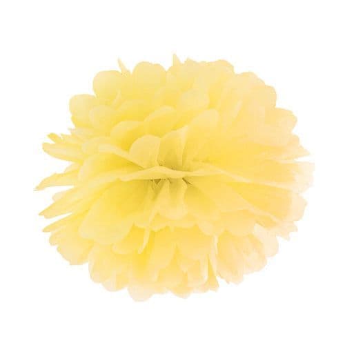 Yellow Paper Pom Pom 35cm - Κιτρινο Χαρτινο Πομ Πομ 35εκ.