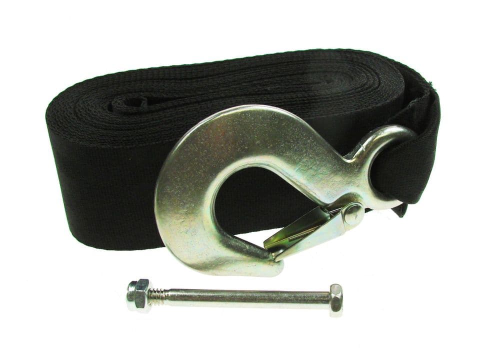 Boat Trailer Winch Strap Polyester 50mm x 6m Inc Hook
