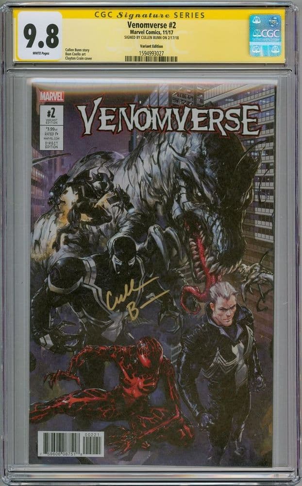 Venomverse 2 Variant CGC 9 8 Signature Series Signed Cullen Bunn Marvel