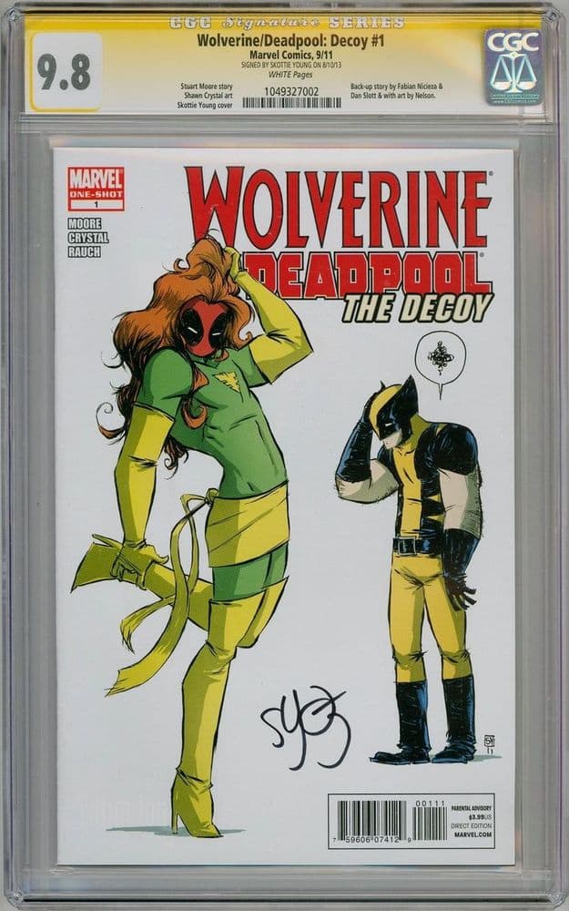 Wolverine Deadpool The Decoy 1 CGC 9 8 Signature Series Signed Skottie