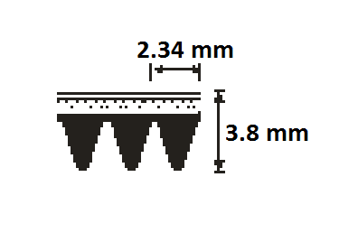 PJ686 270J V-Belt For RC Model Motors - 3 Ribs 686mm Circumference Timing Belt