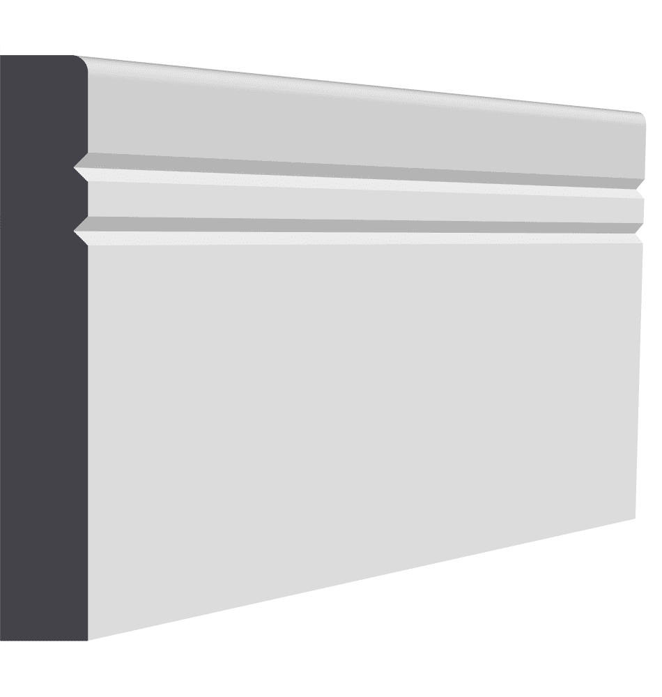 VGROOVE 2 BULLNOSE MDF SKIRTING BOARD