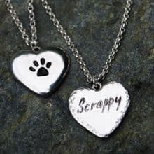 Engraved pawprint pendant