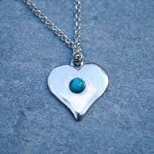 Gemstone heart pendant necklace P56