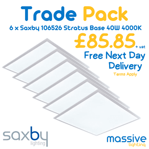 6 x Saxby Stratus Base 36w 4000K 106526 By Massive Lighting
