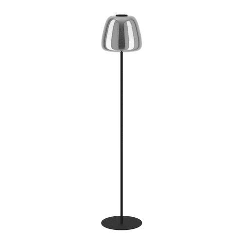 Eglo ALFERO-Z floor light steel black / glass vaporized chrome 901196 UK By Massive Lighting