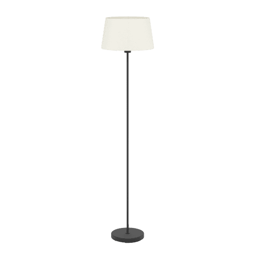 Eglo FEBRES floor light steel black / fabric white 901265 UK By Massive Lighting