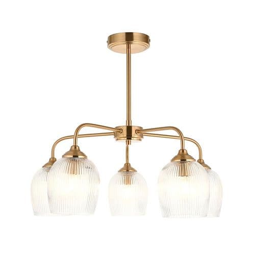 Endon Ashcroft Ribbed 5lt Pendant 120619 By Massive Lighting