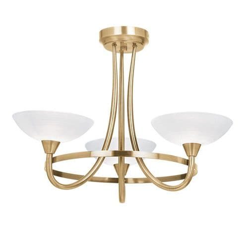 Endon Cagney 3lt Semi Flush CAGNEY-3AB By Massive Lighting