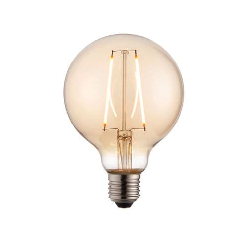 Endon E27 LED Filament Globe 95mm Dia 2w Warm White 77109 By Massive Lighting