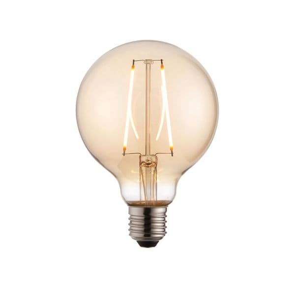 Endon E27 LED Filament Globe 95mm Dia 2w Warm White 77109 By Massive Lighting