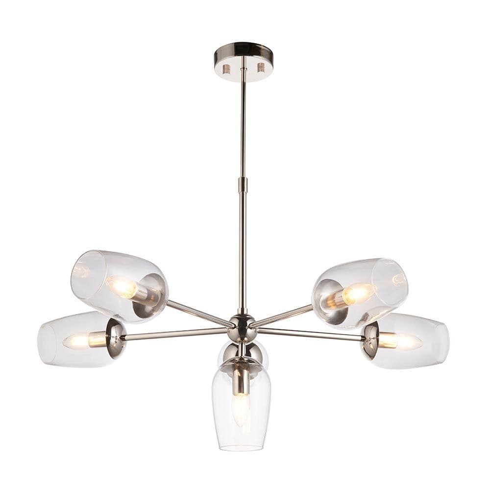 Endon Maeve 6Lt Pendant - Bright Nickel 104095 By Massive Lighting