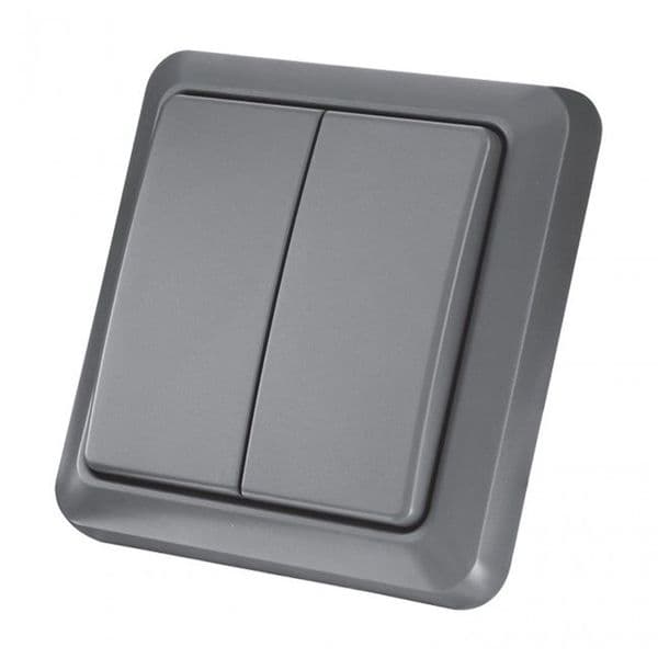 KlikAanKlikUit Wireless Double Wall Switch For Outside GST-8802 70152 By Trust Smart Home