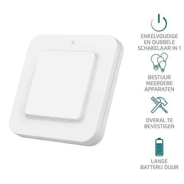 KlikAanKlikUit Wireless Wall Switch Single / Double AWST-9000 70235By Trust Smart Home