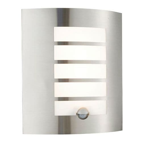 Saxby Bianco LED PIR 1lt Wall IP44 7w Warm White 75931 By Massive Lighting