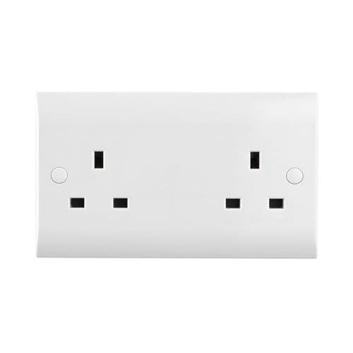 Saxby Curved Edge 13A 2G AP Unswitched Socket CE432 By Saxby Electrical