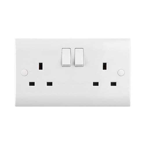 Saxby Curved Edge 13A 2G DP Switched Socket CE422 By Saxby Electrical