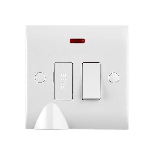 Saxby Curved Edge 13A Switched Fused Spur Unit With Flex Outlet And Neon CE323 By Saxby Electrical