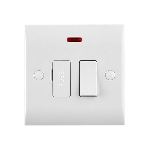 Saxby Curved Edge 13A Switched Fused Spur Unit With Neon CE322 By Saxby Electrical
